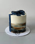 Buttercream brushstroke & bow cake - custom cake