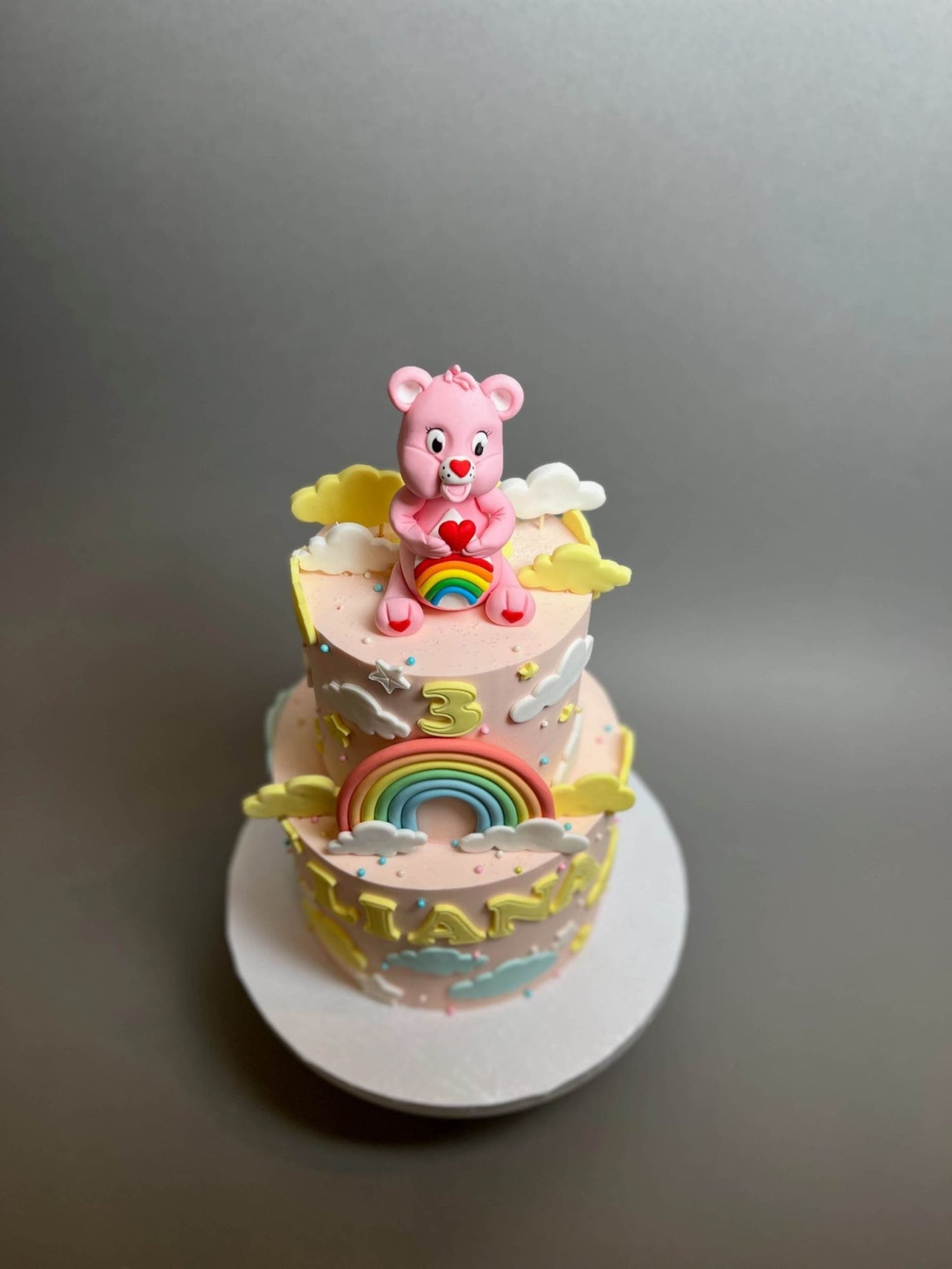 Care bears on buttercream - custom cake