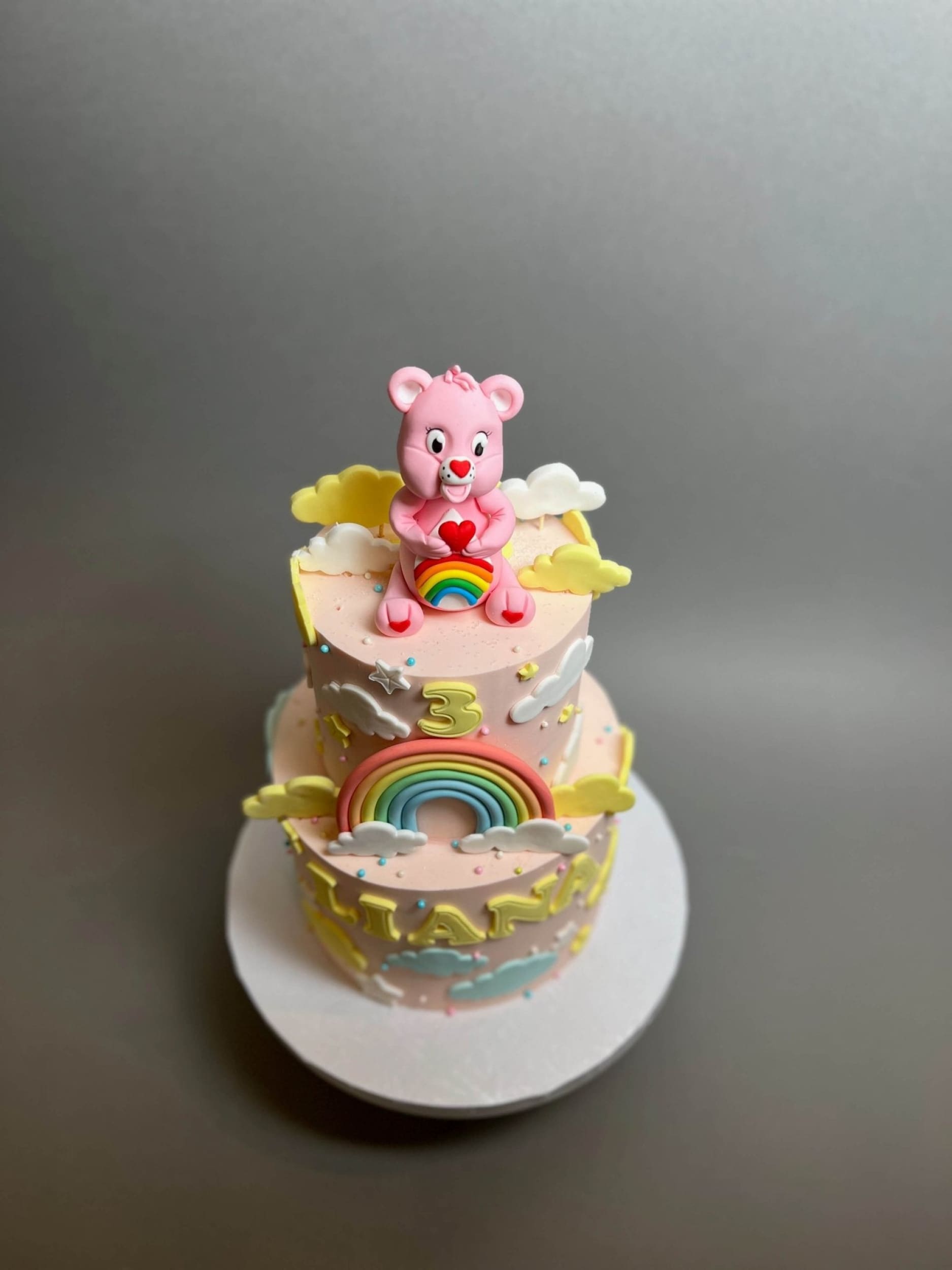 Care bears on buttercream - custom cake