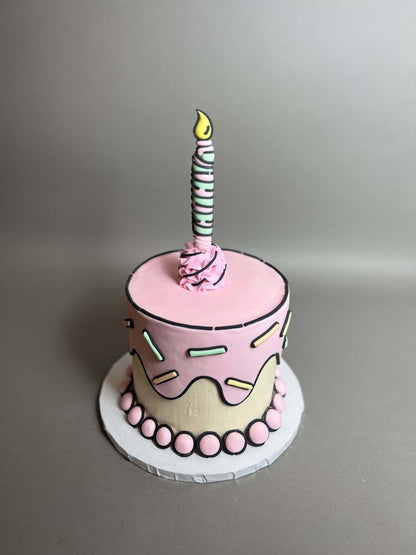 Cartoon pop-art cake - custom cake