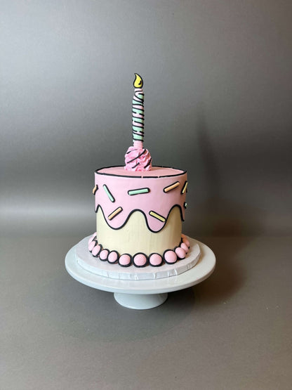 Cartoon pop-art cake - custom cake