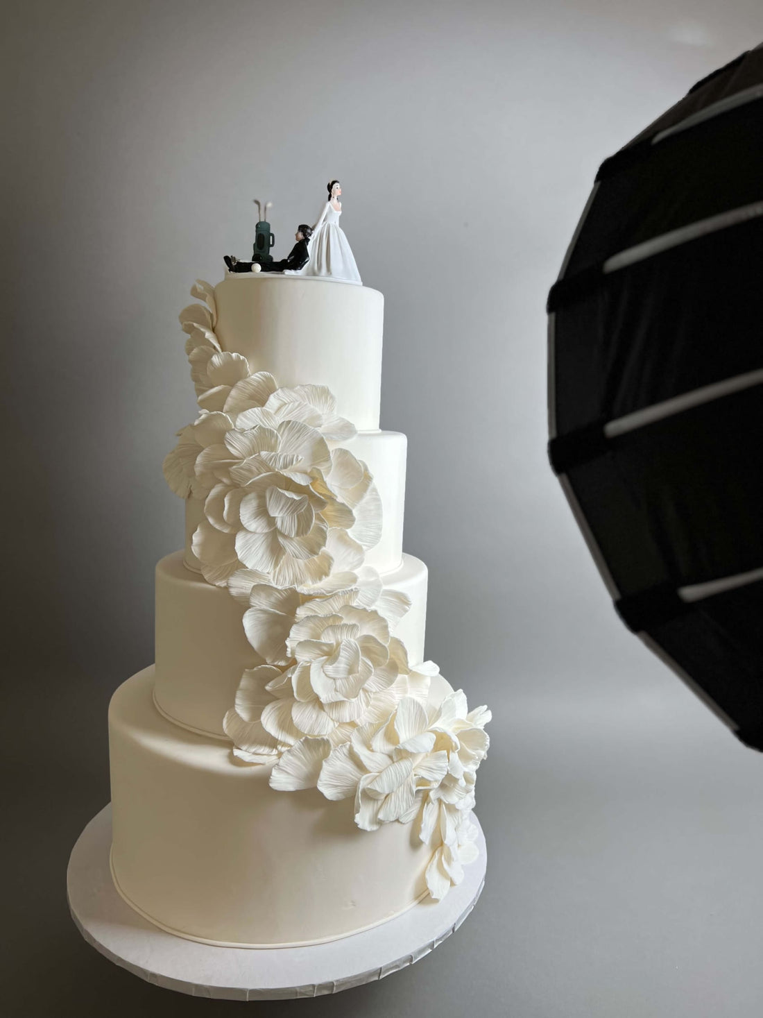 Cascading petals - wedding cake