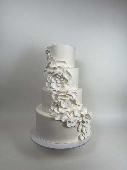 Cascading petals - wedding cake