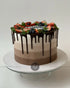 Chocolate drips on ombre buttercream - custom cake