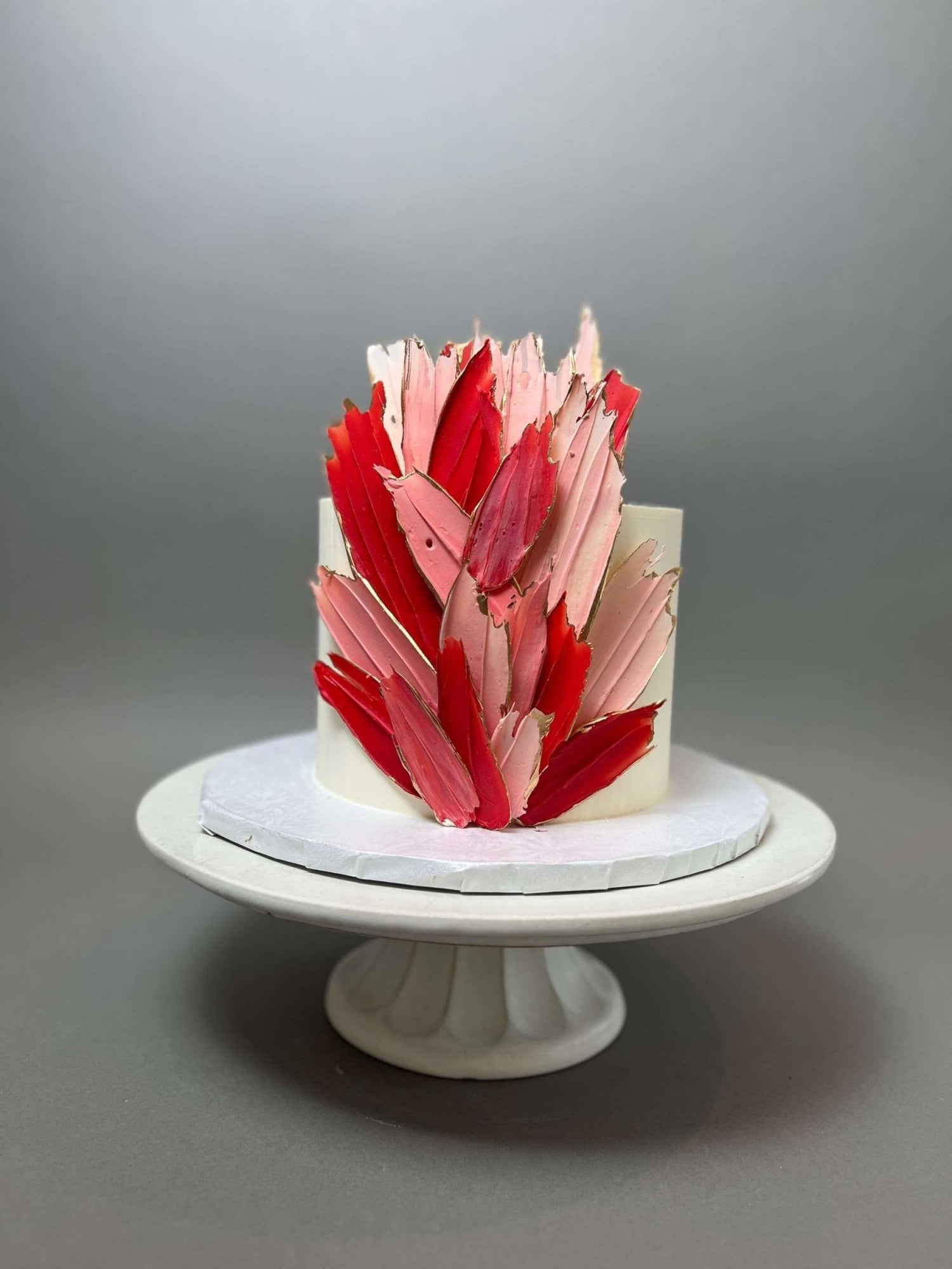 Chocolate feathers on buttercream - custom cake