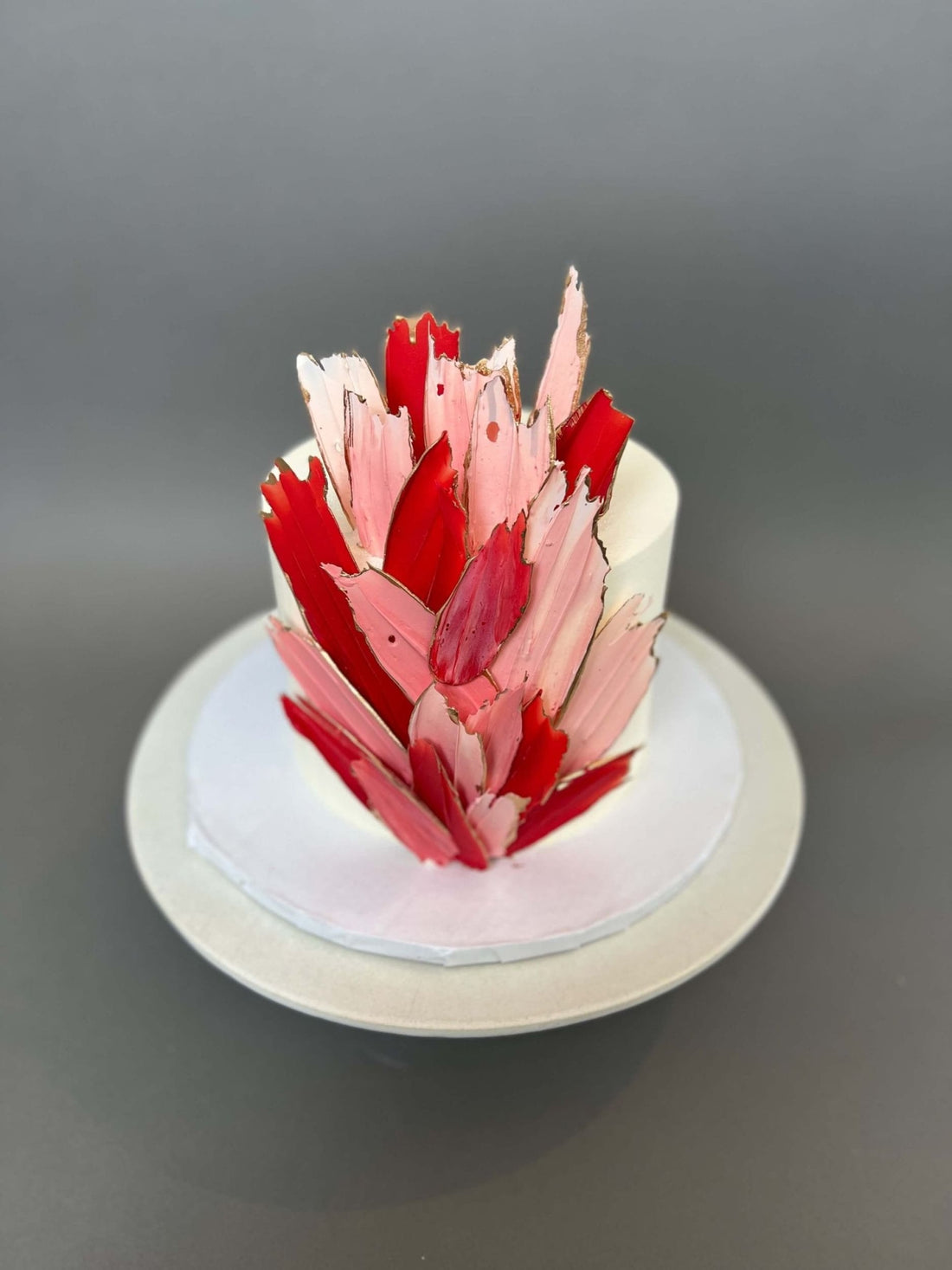 Chocolate feathers on buttercream - custom cake