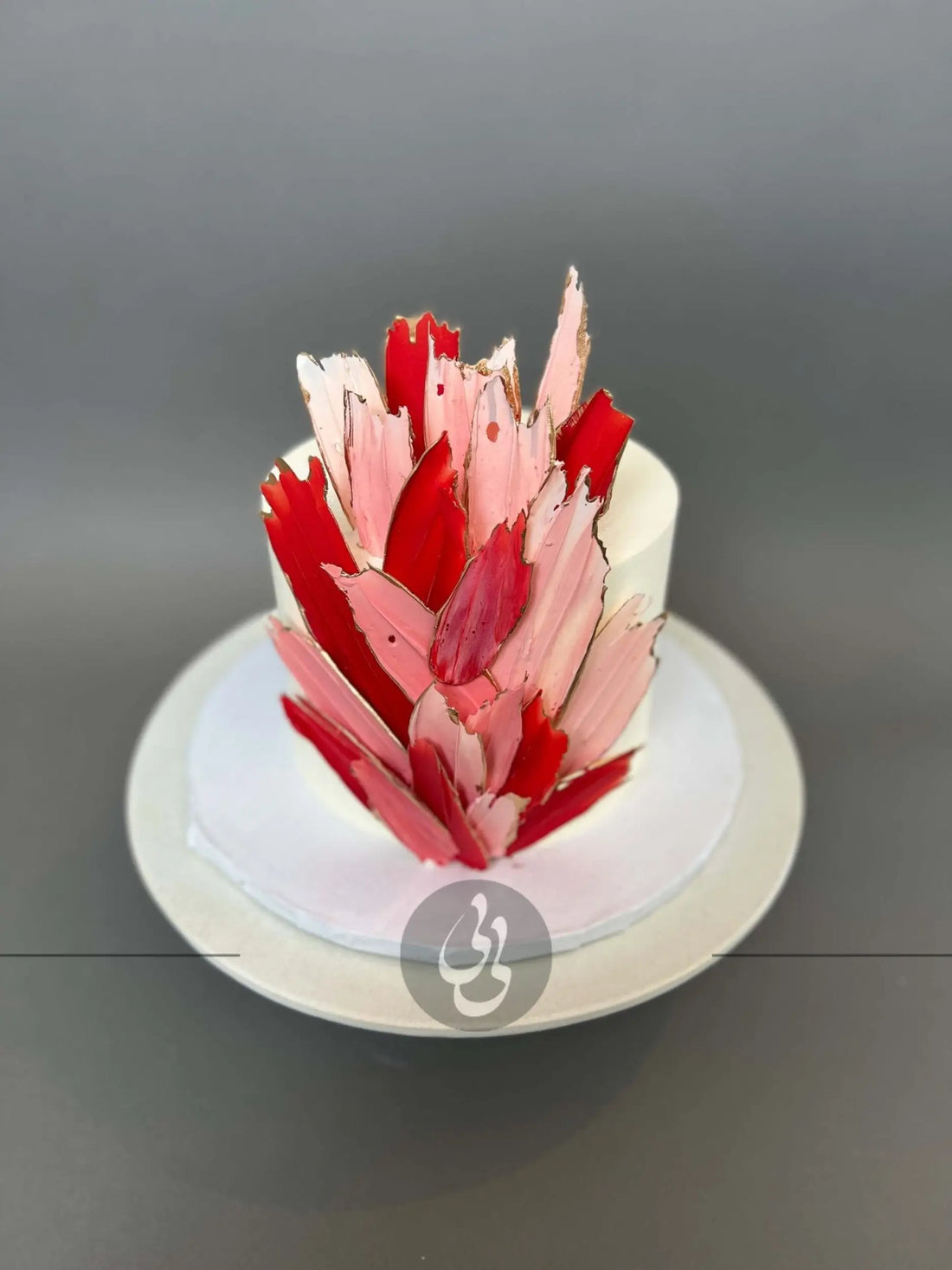 Chocolate feathers on buttercream - custom cake