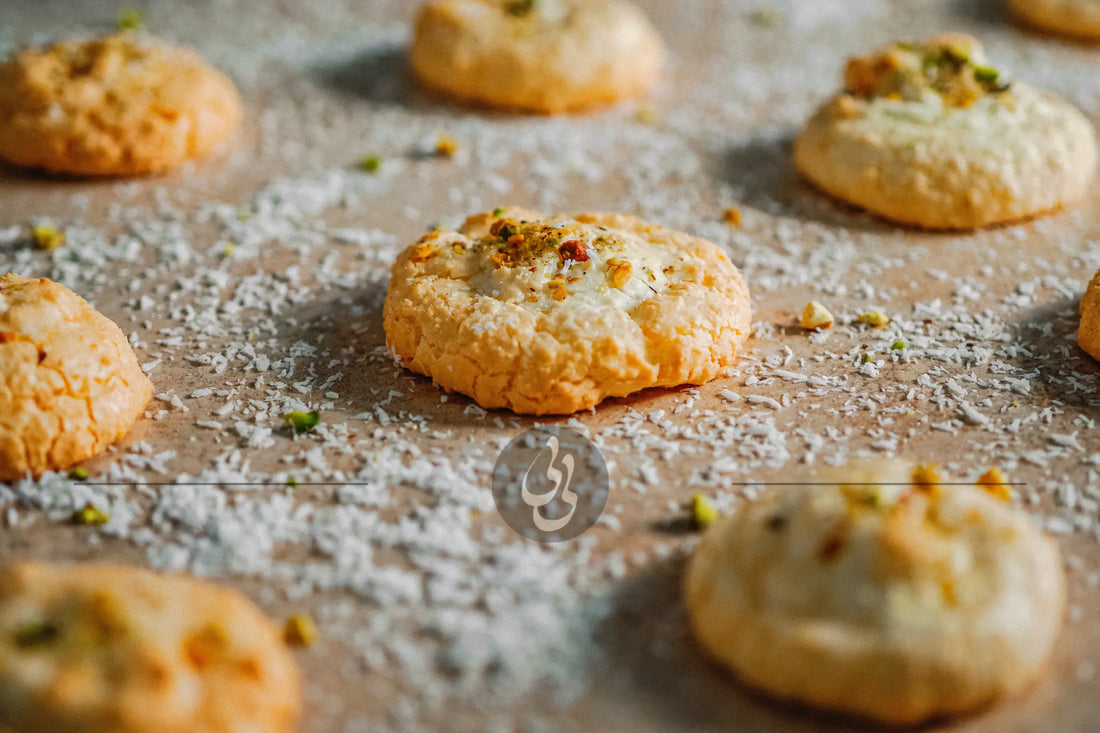 Coconut macaroon cookies - شیرنی نارگیلی - pastry