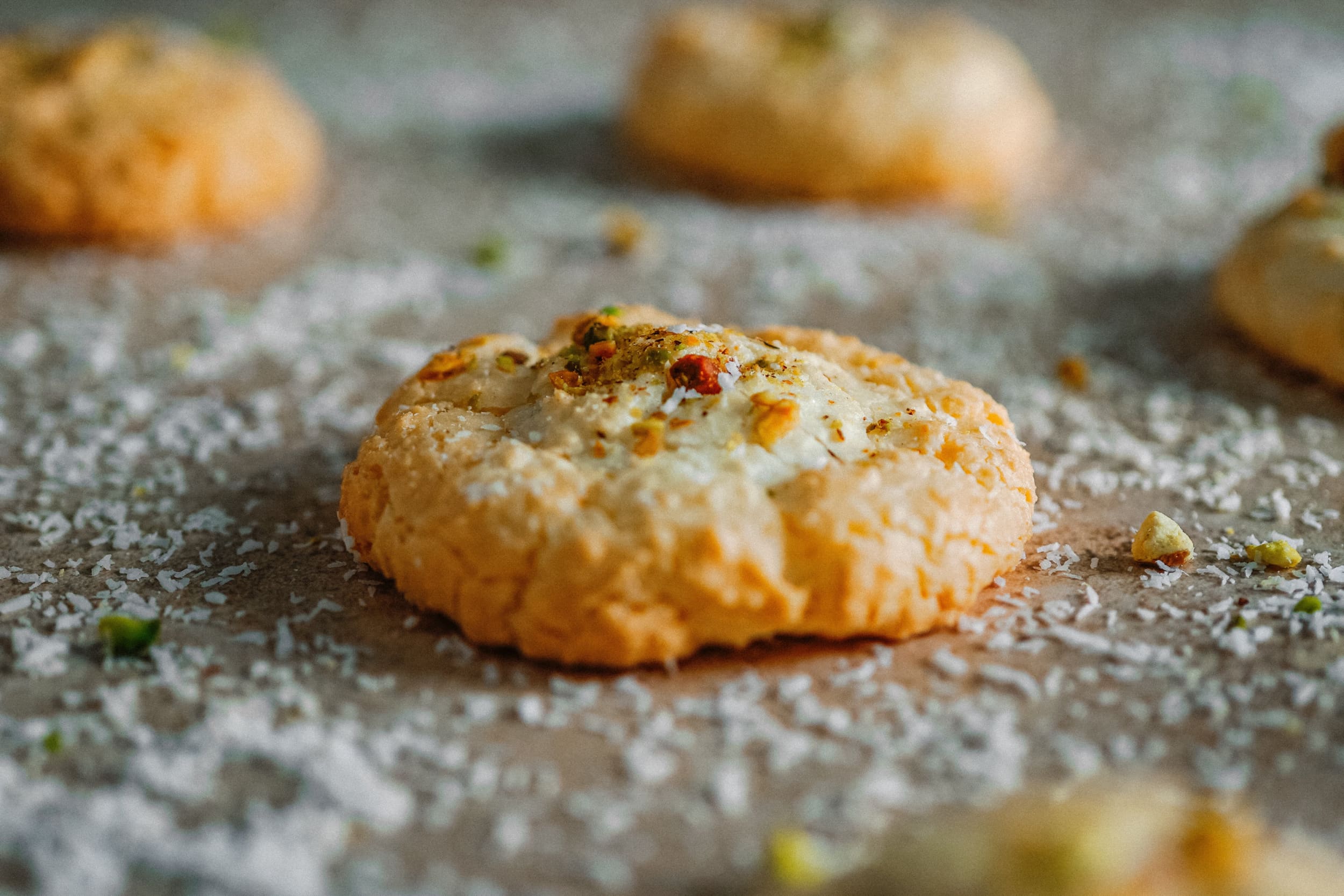 Coconut macaroon cookies - شیرنی نارگیلی - cookie