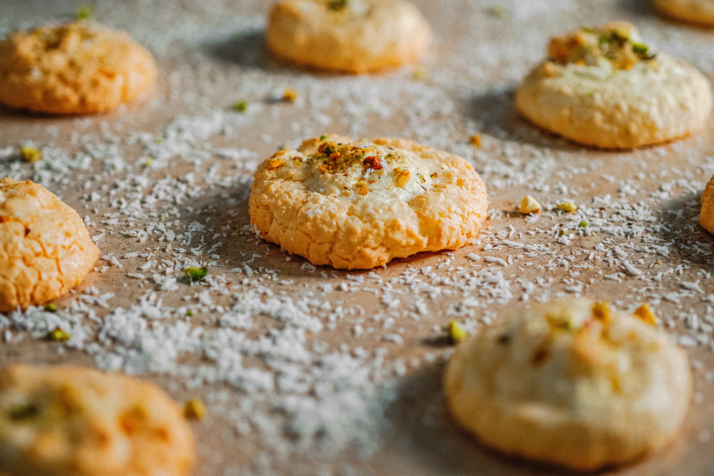 Coconut macaroon cookies - شیرنی نارگیلی - cookie