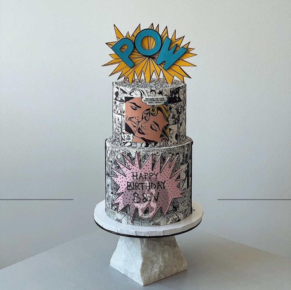 Comic strip edible print - custom cake