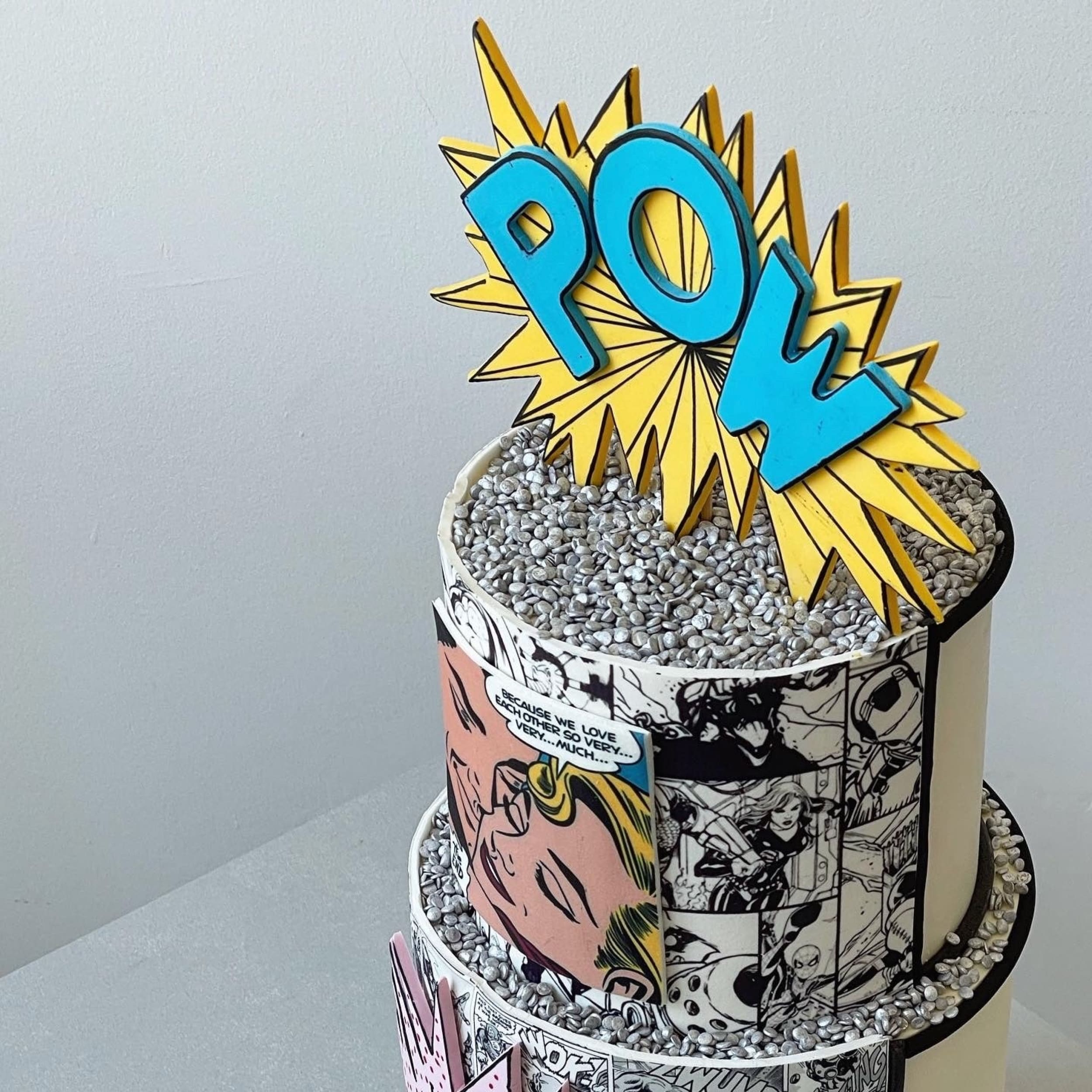 Comic strip edible print - custom cake