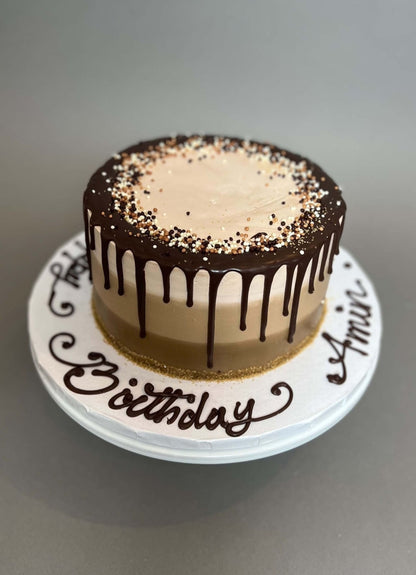 Drips on whipped cream - custom cake