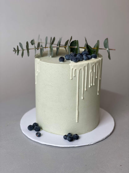Eucalyptus on buttercream - custom cake