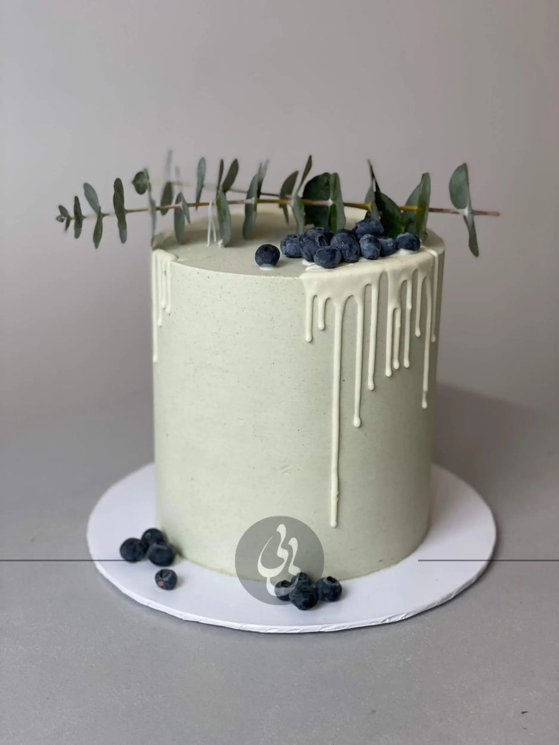 Eucalyptus on buttercream - custom cake