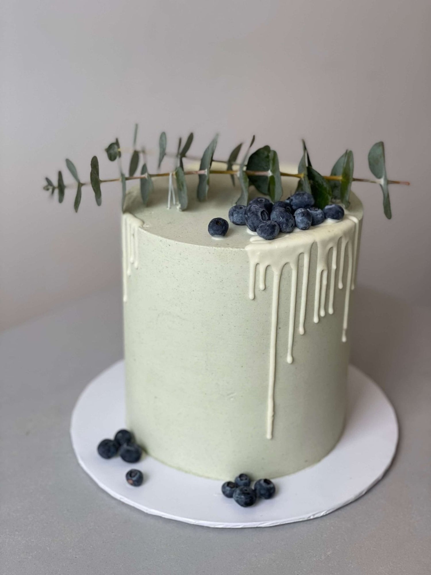Eucalyptus on buttercream - custom cake