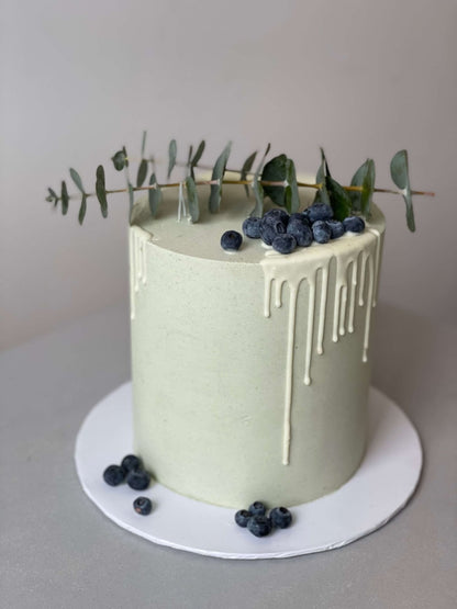 Eucalyptus on buttercream - custom cake