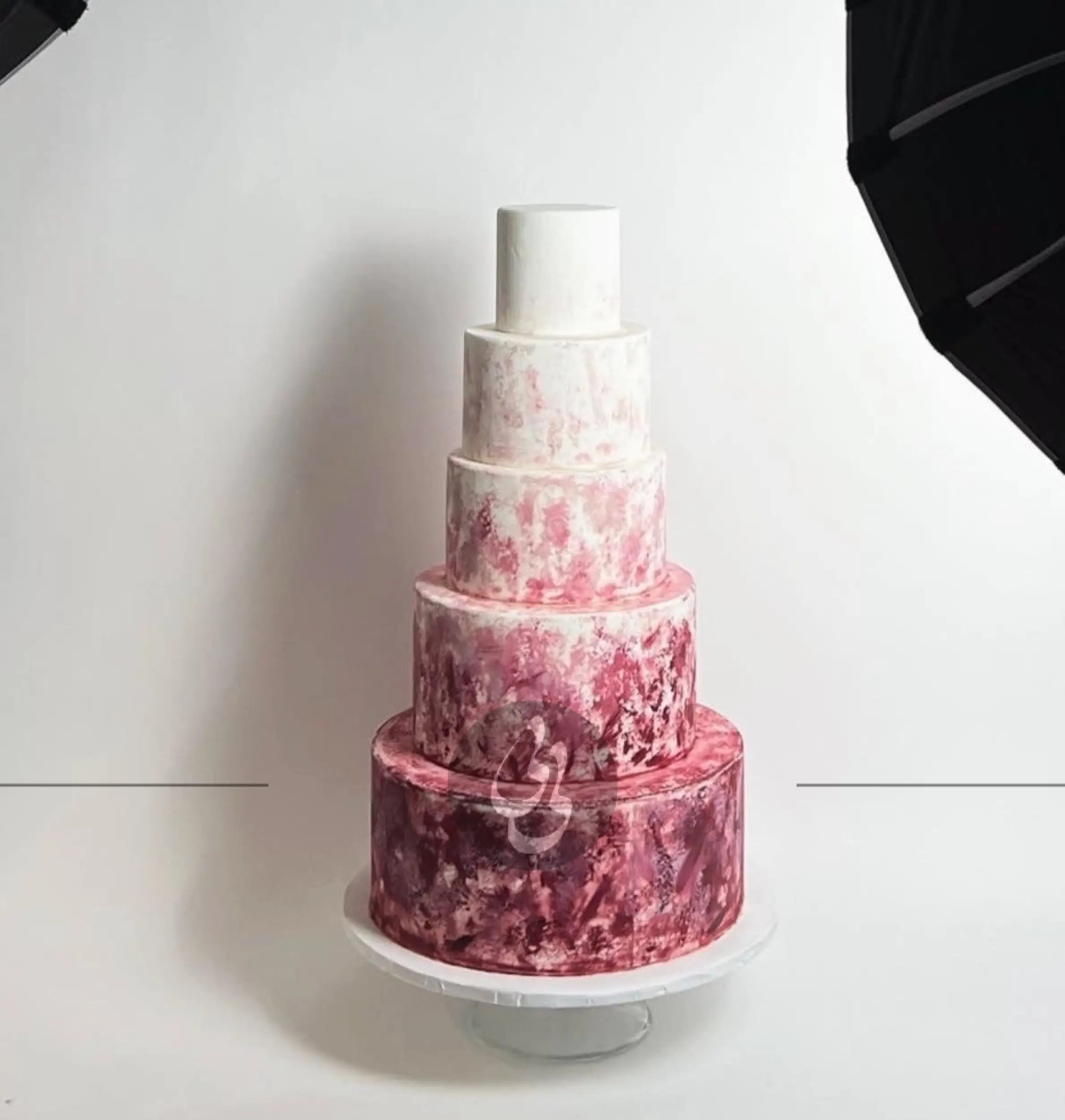 Fondant ombre brushstroke cake - wedding cake