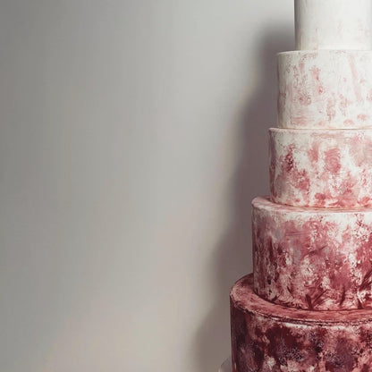 Fondant ombre brushstroke cake - wedding cake