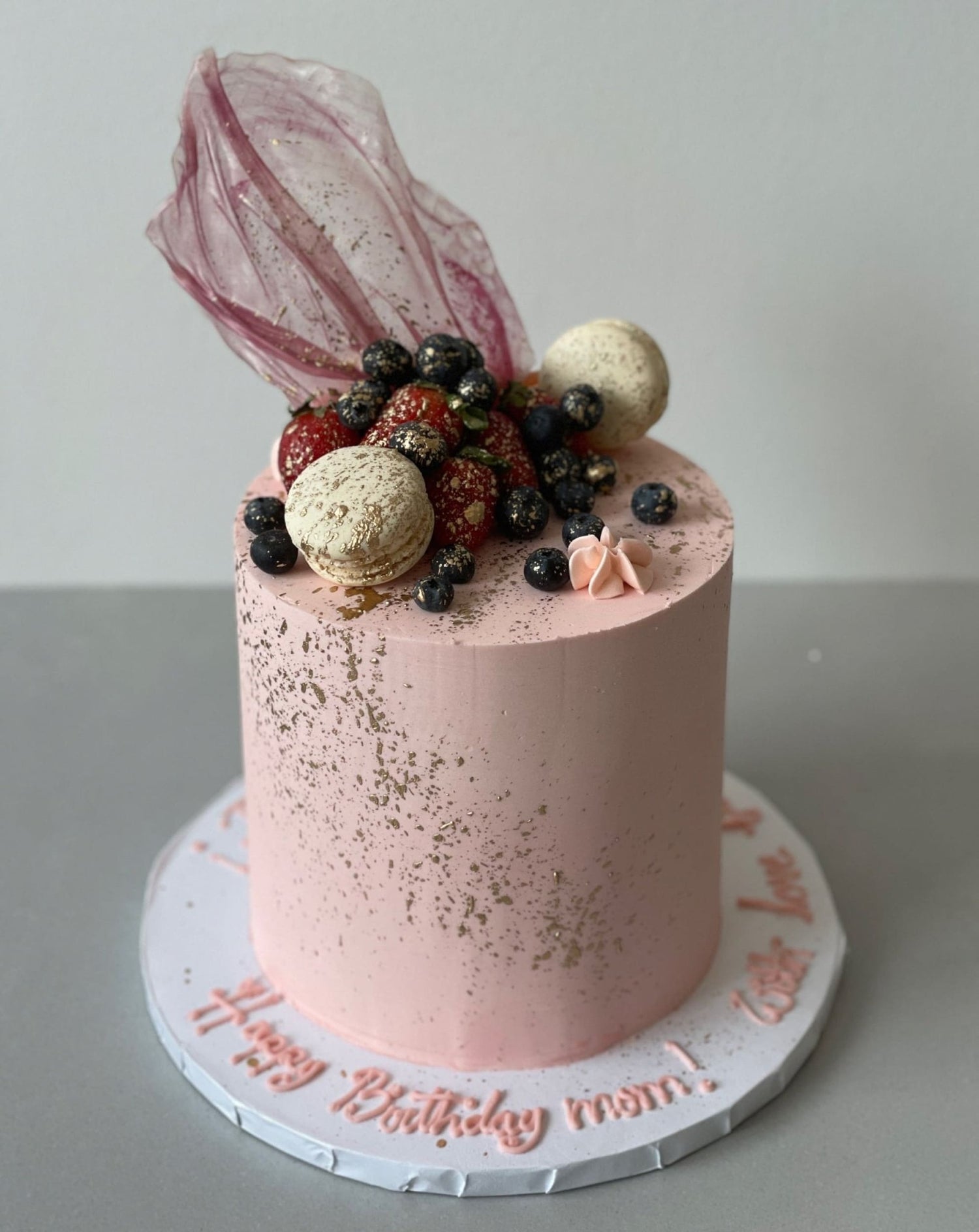 Fresh berries on buttercream - custom cake