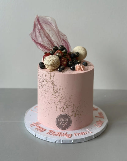 Fresh berries on buttercream - custom cake