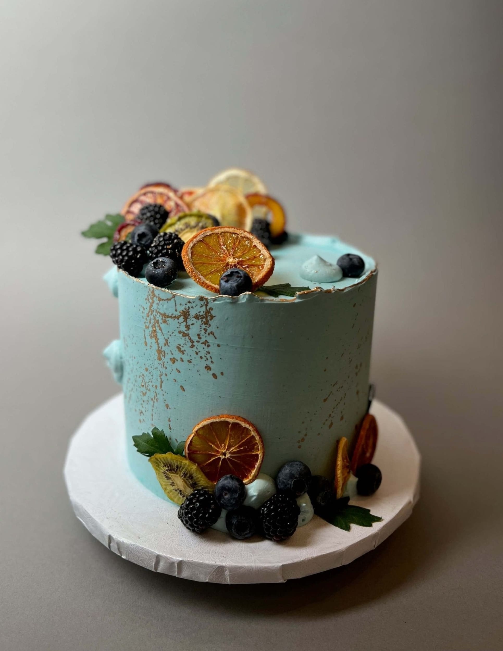 Fresh berries on buttercream - custom cake