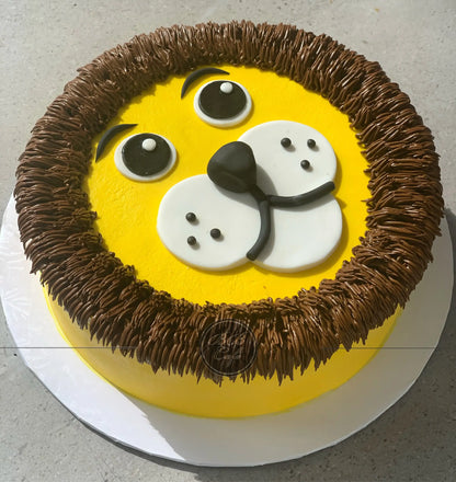 Furry animal friend on whipped cream - custom cake