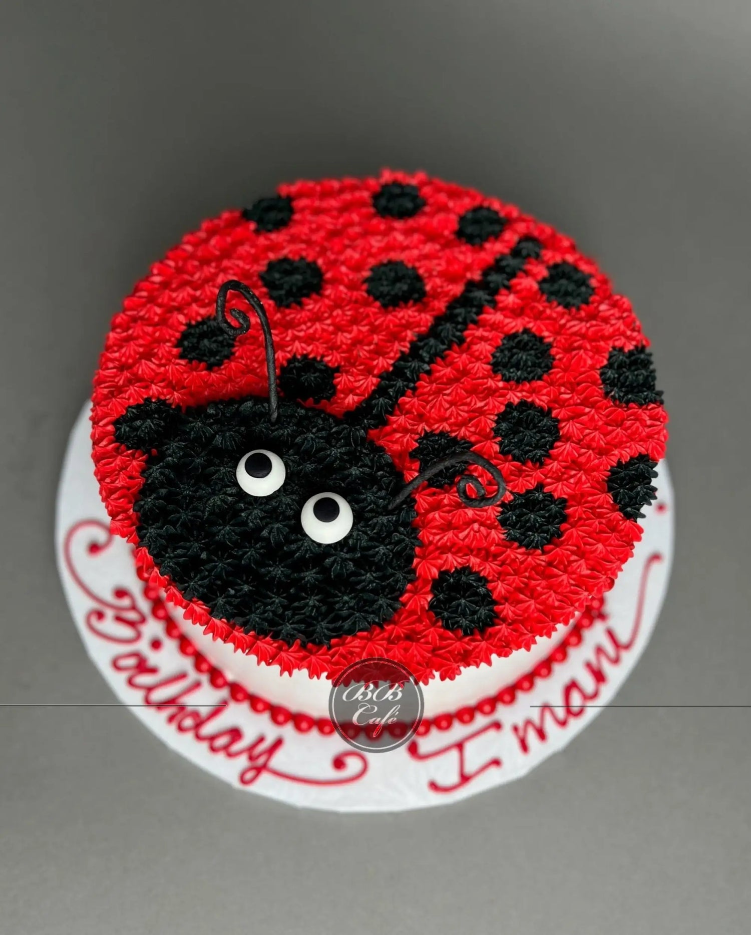 Furry animal friend on whipped cream - custom cake