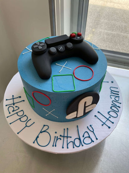 Gamer playstation &amp; joystick - custom cake