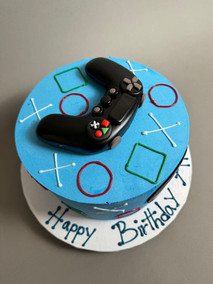 Gamer playstation &amp; joystick - custom cake