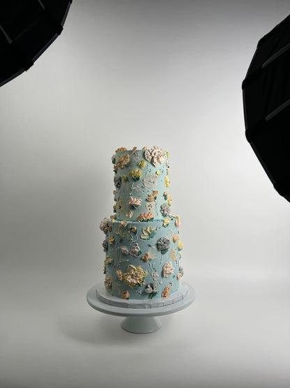 Hand painted floral on buttercream - custom cake