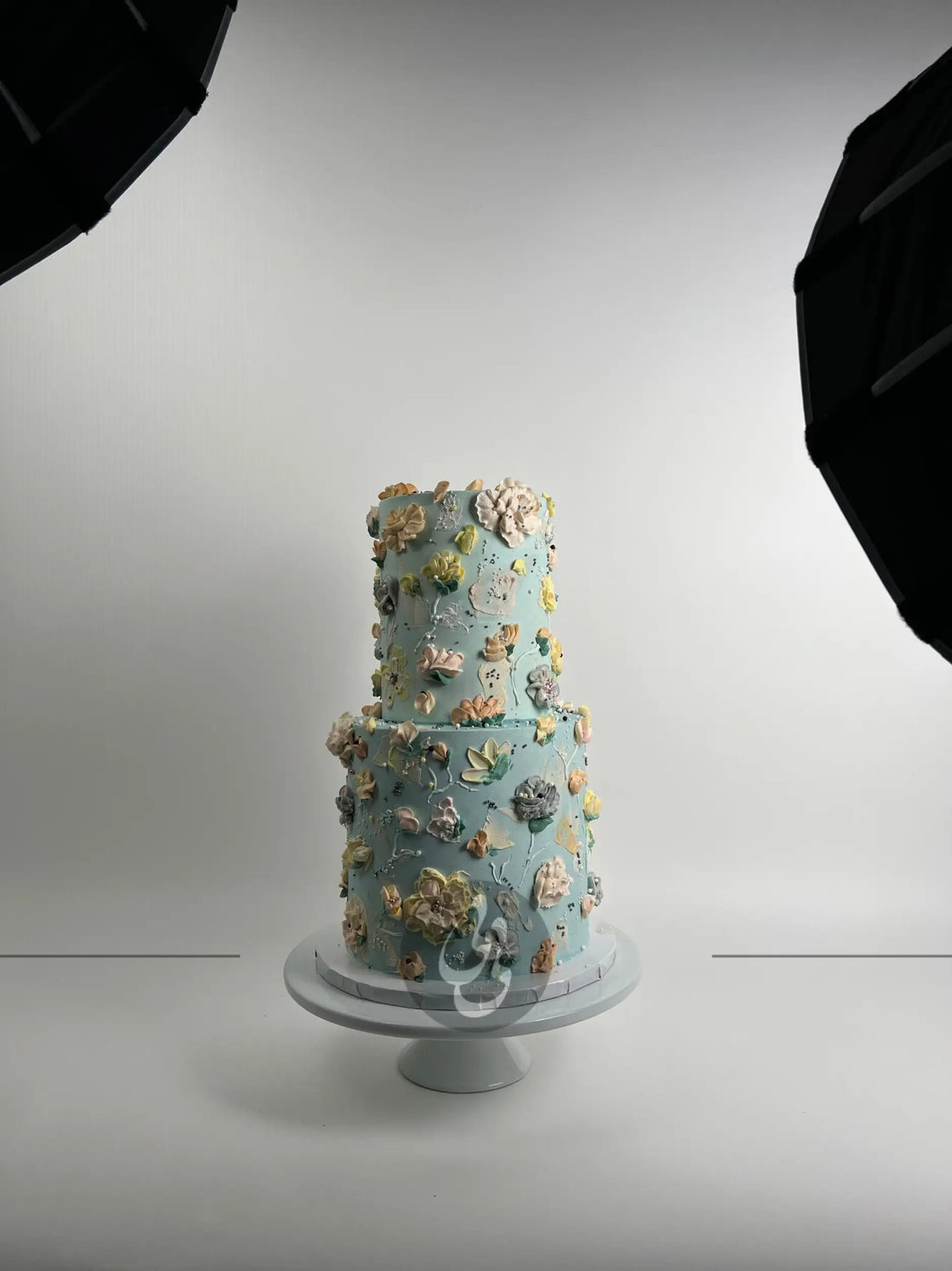 Hand painted floral on buttercream - custom cake