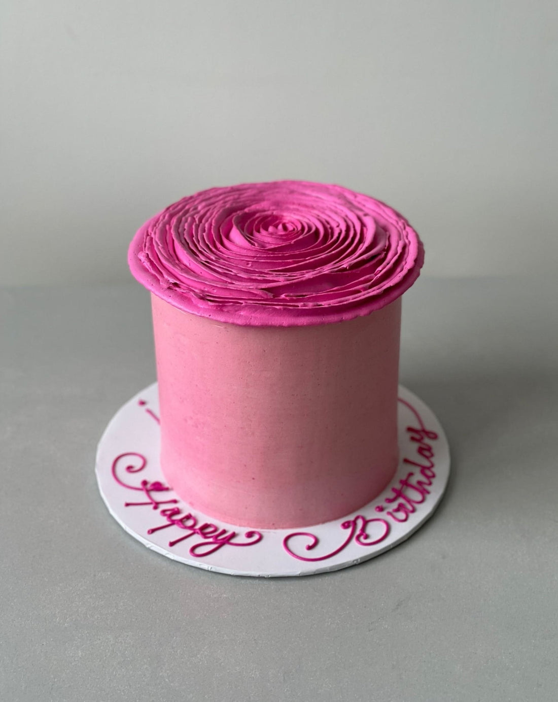 Hand piped ruffled rose on buttercream - custom cake