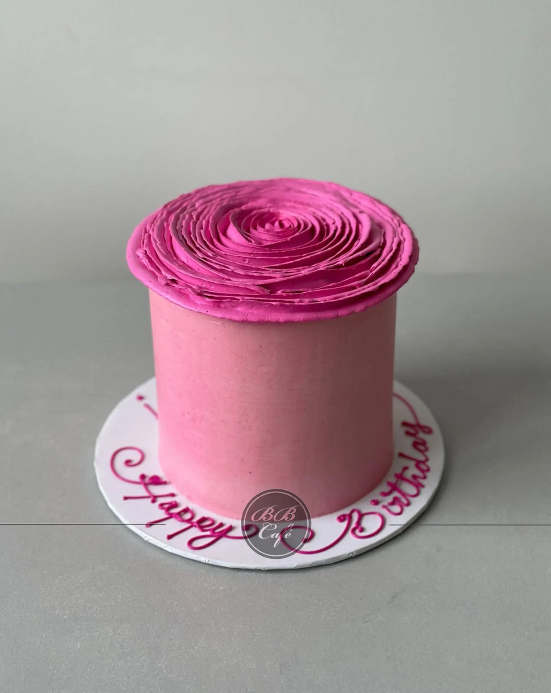 Hand piped ruffled rose on buttercream - custom cake