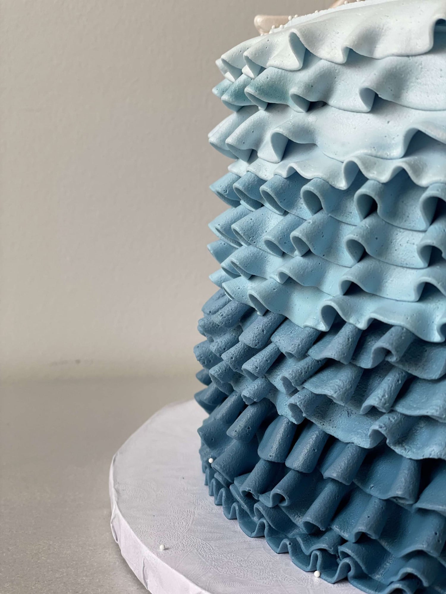 Hand piped sacrament cake in whipped cream - custom cake