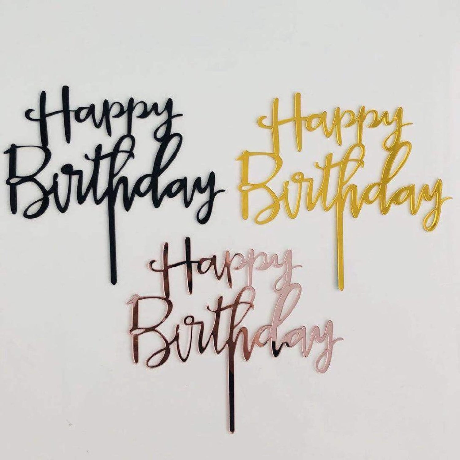 Hbd cake topper cursive - accessories