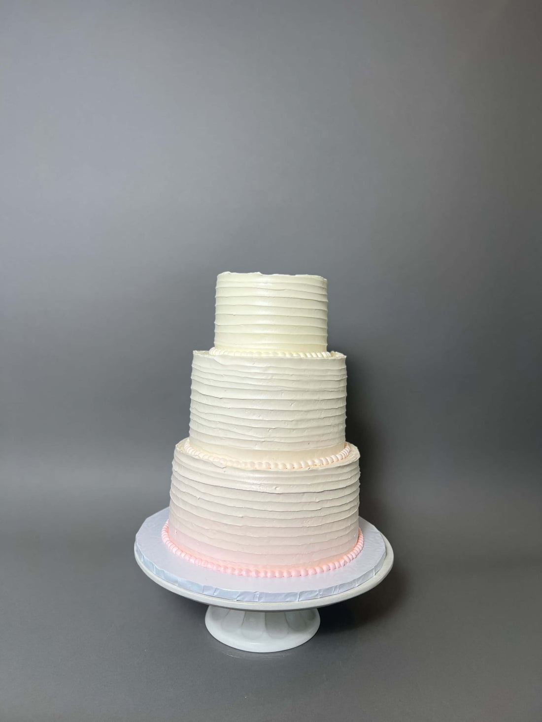 Horizontally textured buttercream - wedding cake
