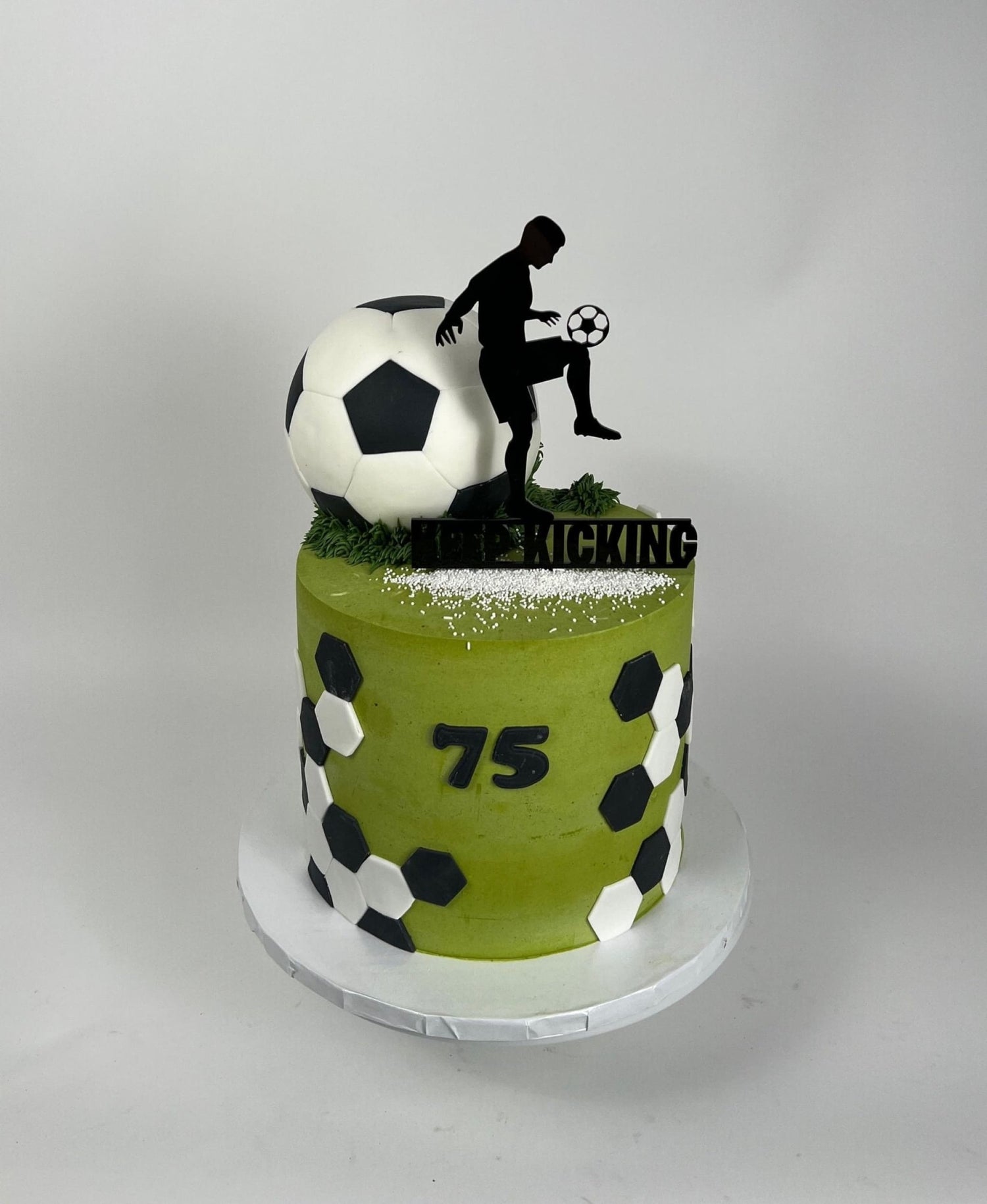 Kickoff soccer celebration cake - custom cake