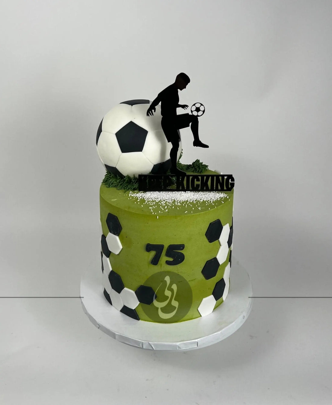 Kickoff soccer celebration cake - custom cake