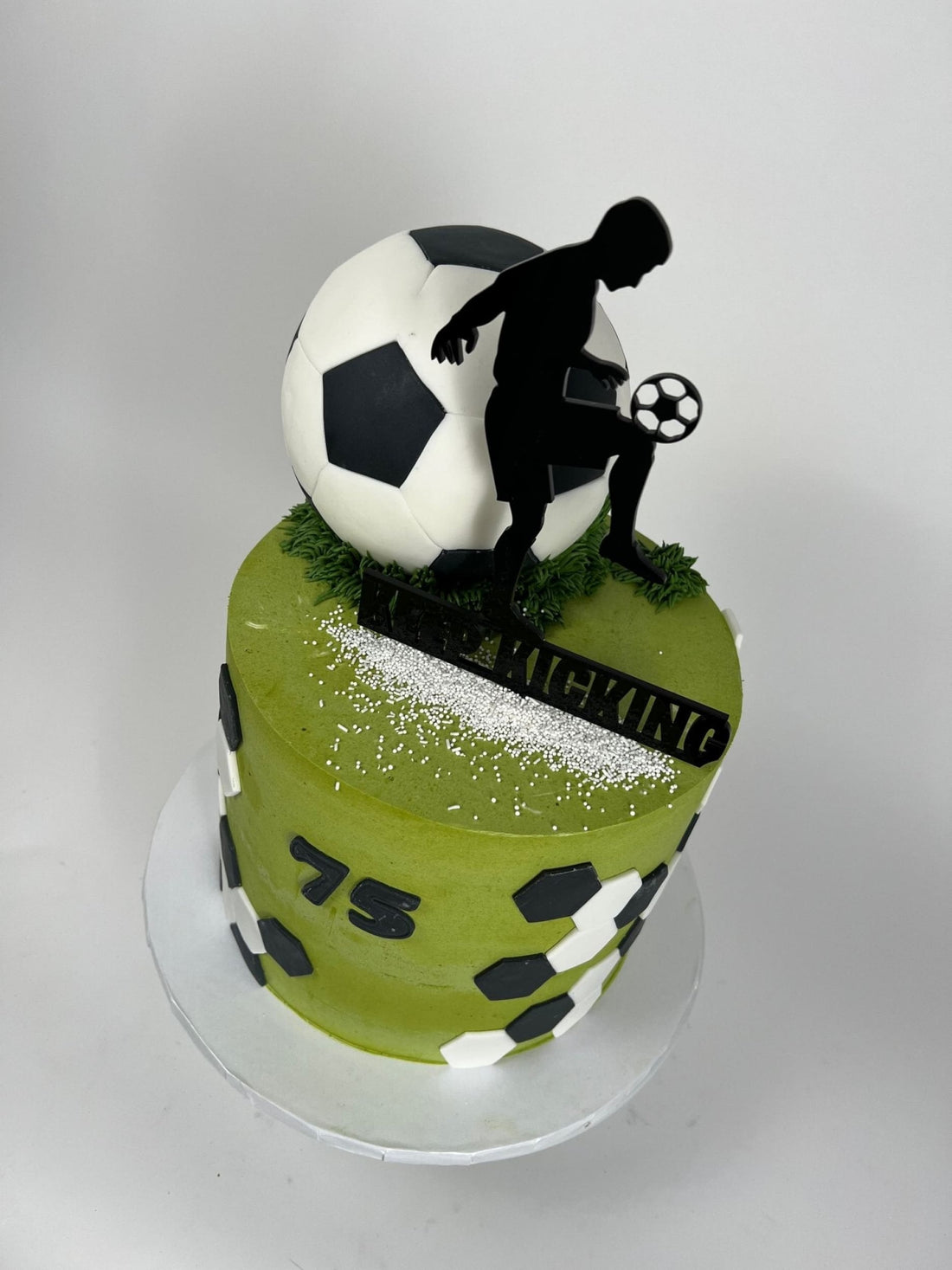 Kickoff soccer celebration cake - custom cake
