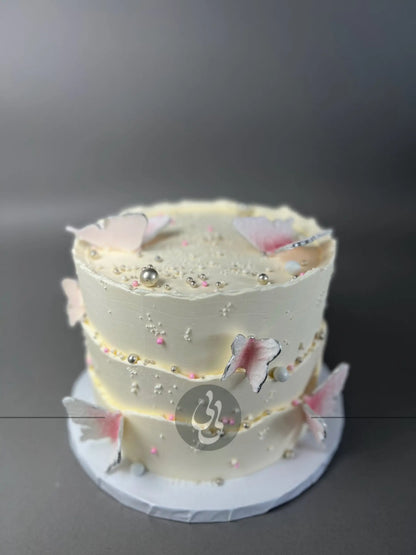 Layered butterfly buttercream - custom cake