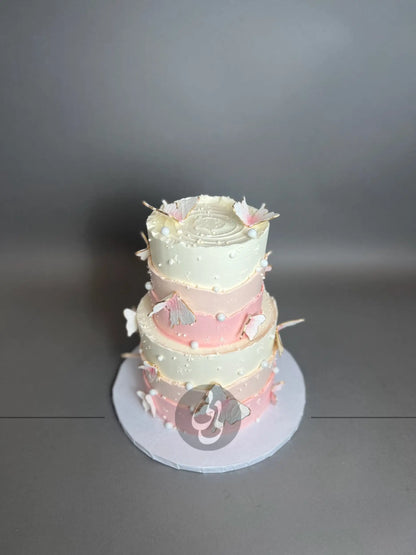 Layered butterfly buttercream - custom cake