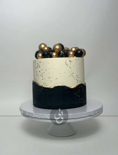 Layered spheres on buttercream - custom cake