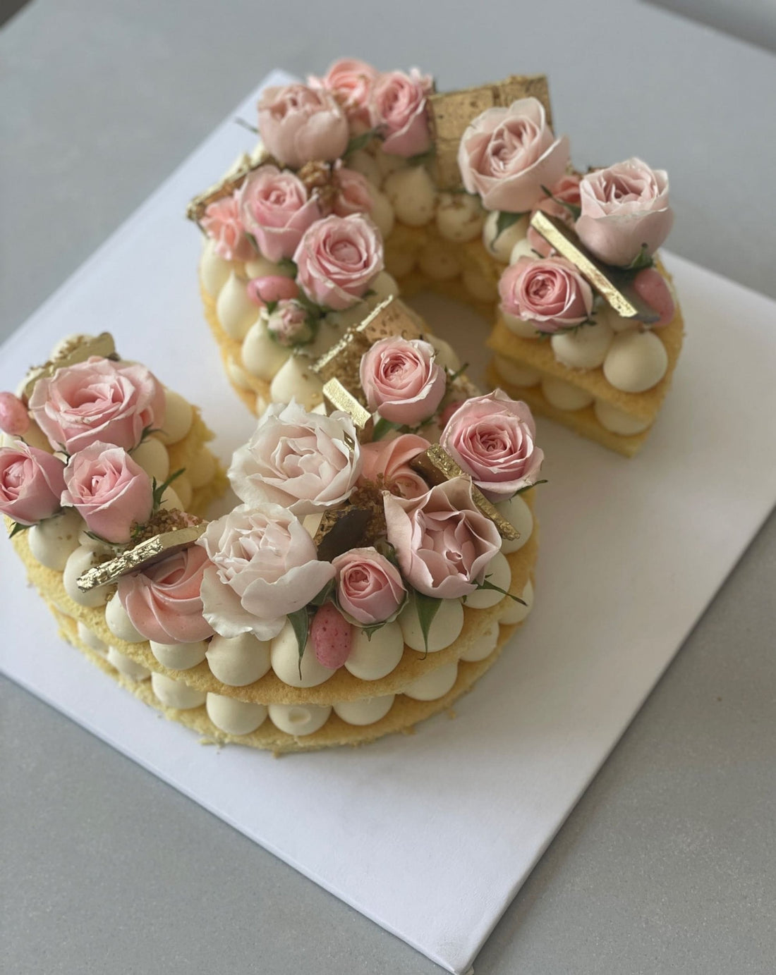 Letter/number cake in buttercream - custom cake