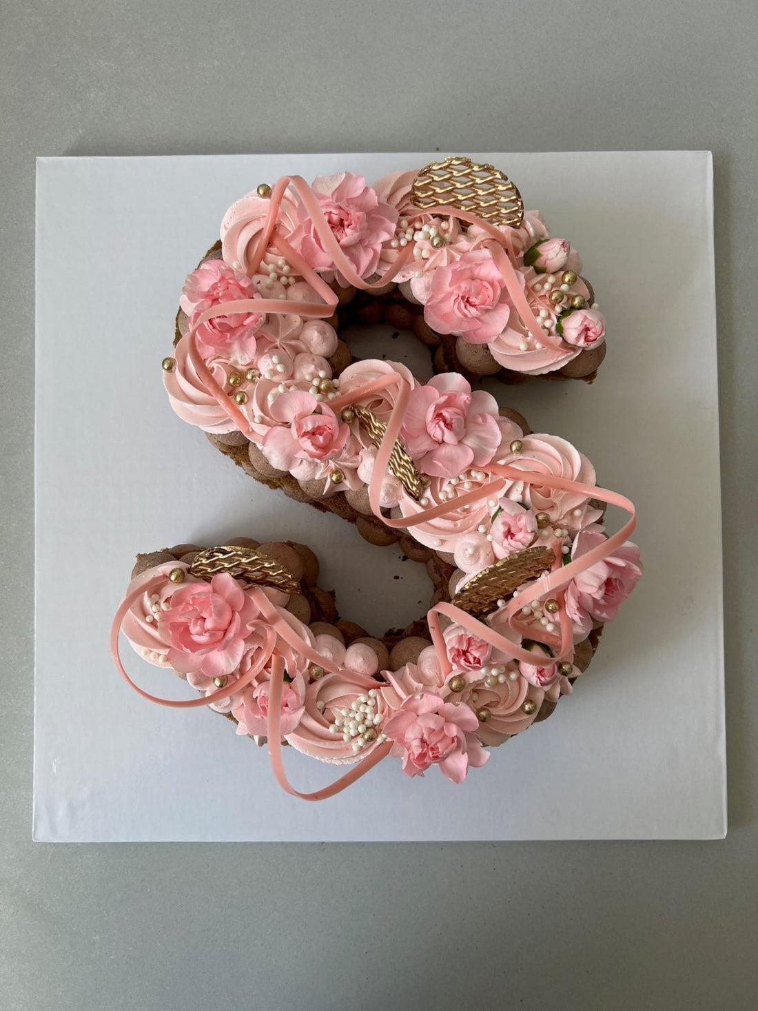 Letter/number cake in whipped cream - custom cake