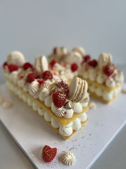 Letter/number cake in whipped cream - custom cake