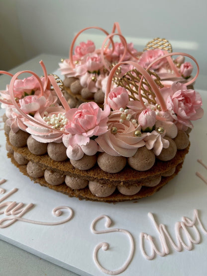Letter/number cake in whipped cream - custom cake