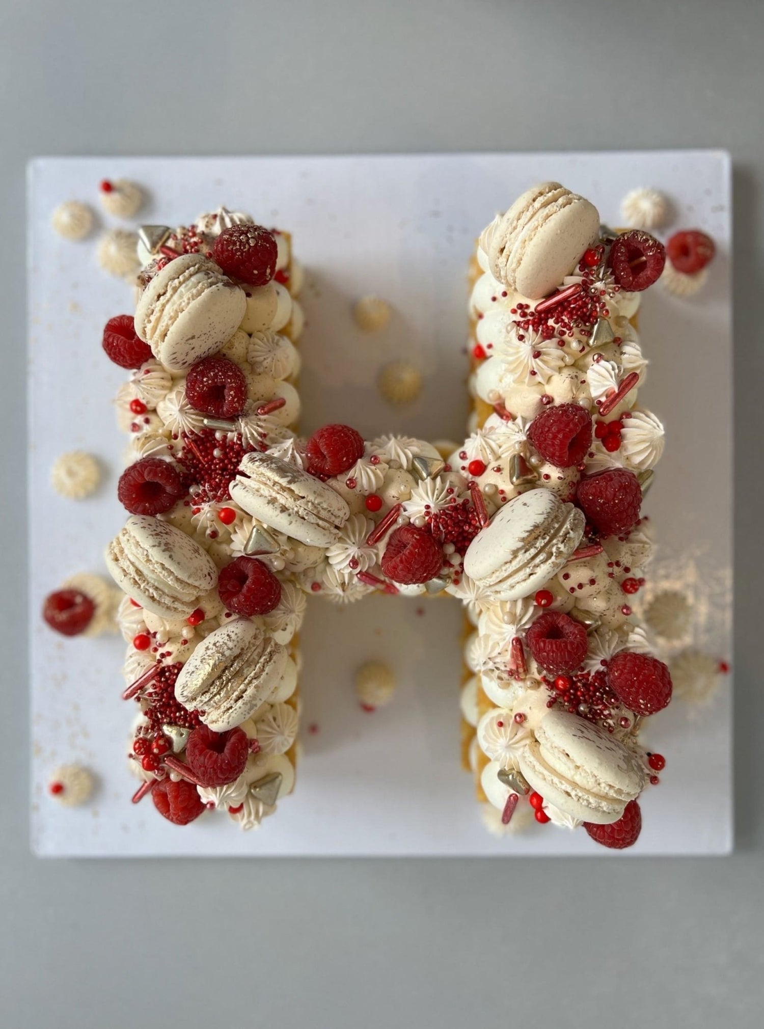 Letter/number cake in whipped cream - custom cake