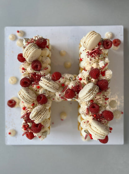 Letter/number cake in whipped cream - custom cake