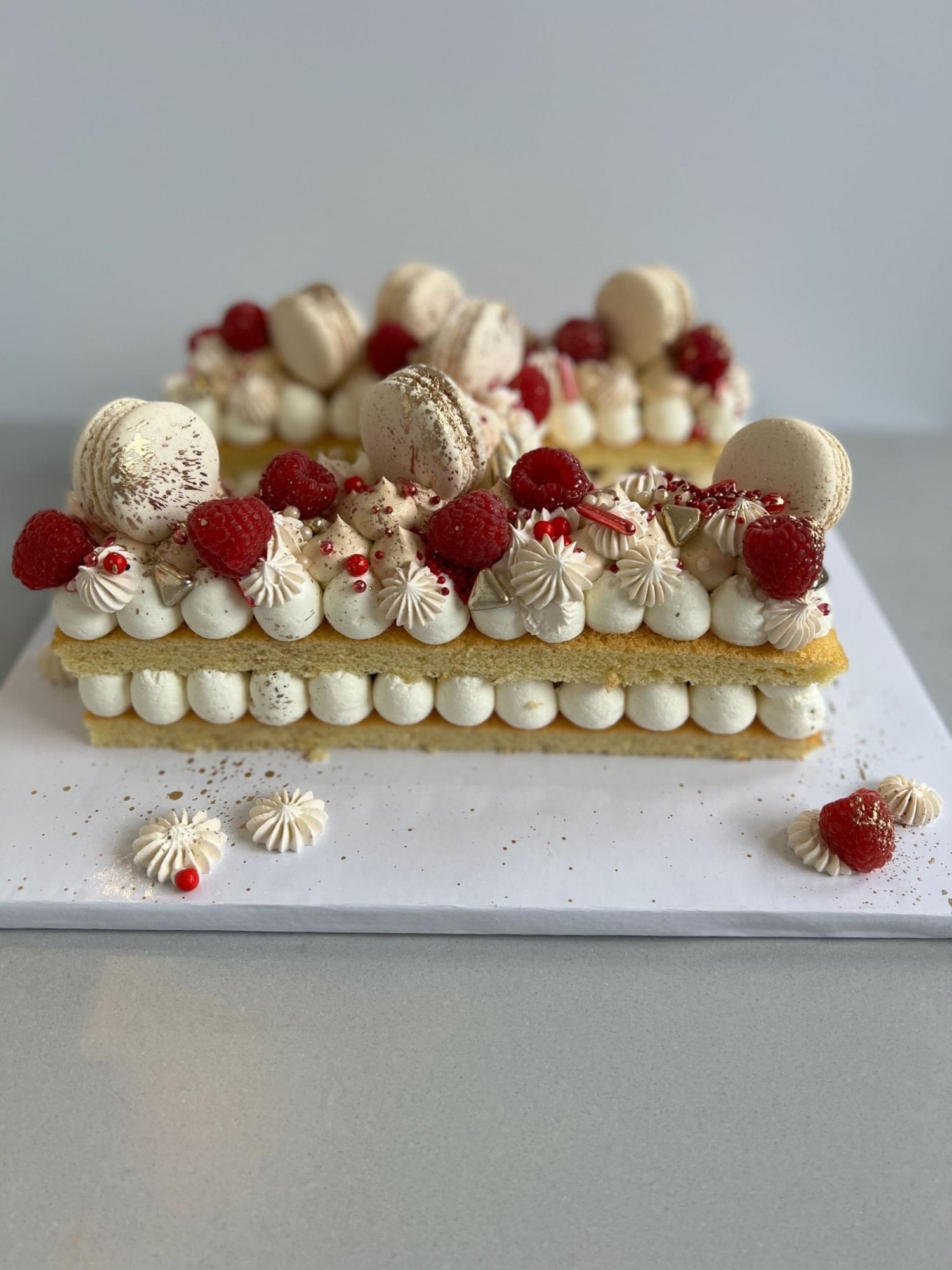 Letter/number cake in whipped cream - custom cake